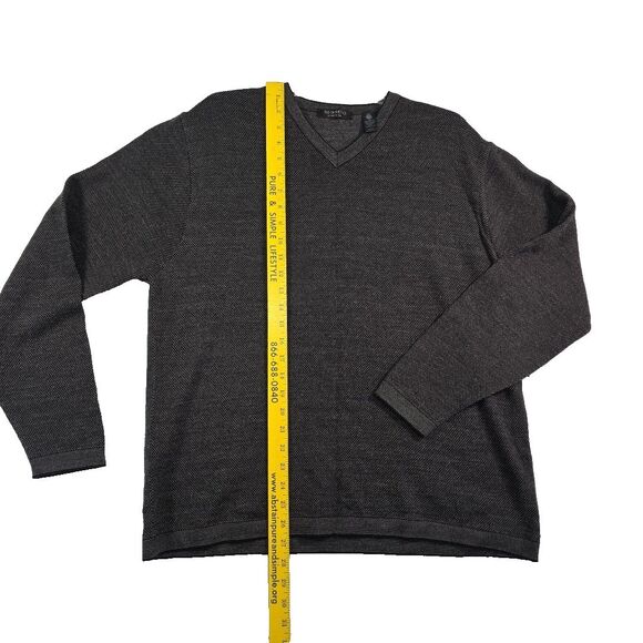 VTG 90s Segreto Sweater Men's L Made In Italy Merino Wool V Neck Y2K Skater Dad - Picture 6 of 7